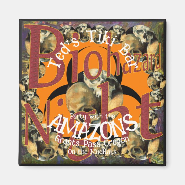 Imán Fiesta en el Tiki Bar con las Amazonas en los banc (Frente)