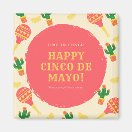 Imán Fiesta Fiesta Sombrero Cactus Limes Peppers Maraca
