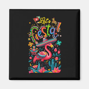 Imán Fiesta Flamingo Rosa Mexicano Cinco De Mayo An