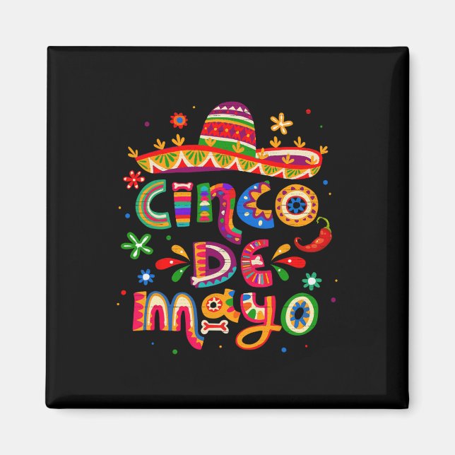 Imán Fiesta Mexicana Cinco De Mayo 5 De Mayo Para Mujer (Frente)