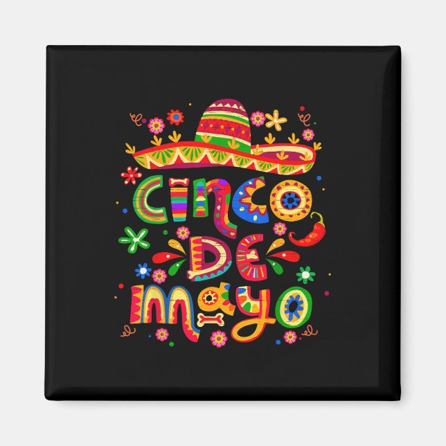Imán Fiesta Mexicana Cinco De Mayo Celebra 5 De Mayo M (Frente)