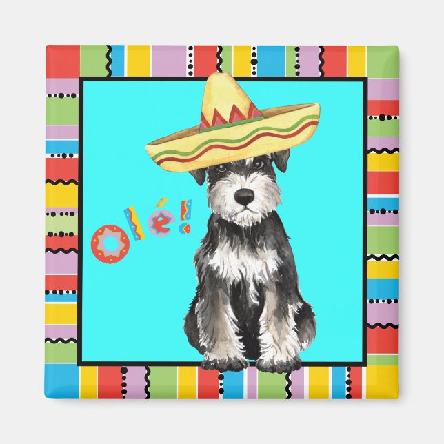Imán Fiesta Miniatura Schnauzer (Frente)