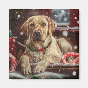 Imán Fiesta Navideña del Perro Labrador