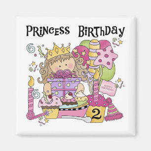 Imán Fiesta Princesa 2ª camisetas de cumpleaños y regal