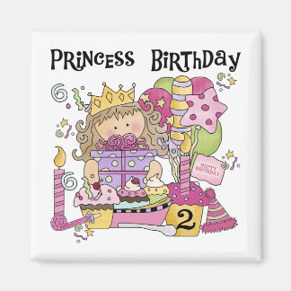 Imán Fiesta Princesa 2ª camisetas de cumpleaños y regal