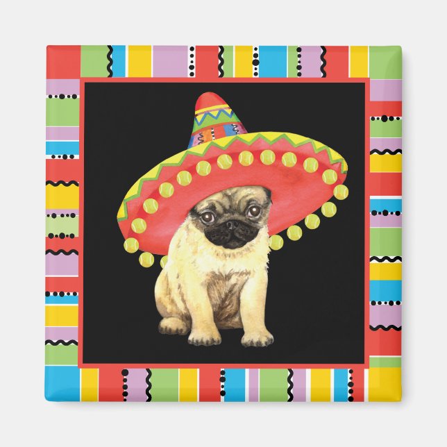 Imán Fiesta Pug (Frente)