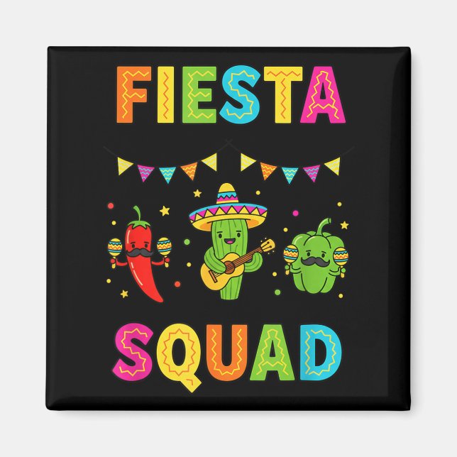 Imán Fiesta squad lindo cactus pimiento pimiento morrón (Frente)