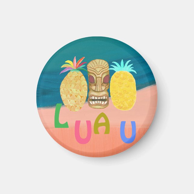 Imán Fiesta Tiki Piña Luau (Frente)