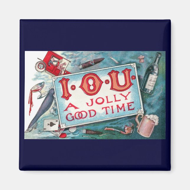 Imán Fiestas de Vicios Antiguos, Apuestas Bebida Fumar (Frente)