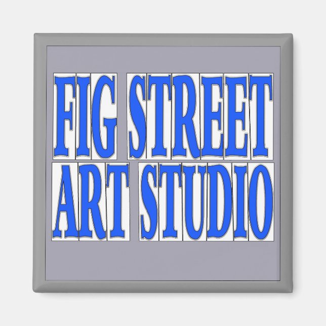 Imán Fig Street Studio Blue Letter Tiles (Frente)