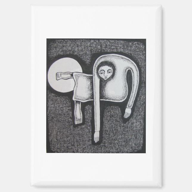 Imán Figura angular de Hassan Wahba y círculo blanco (Anverso)