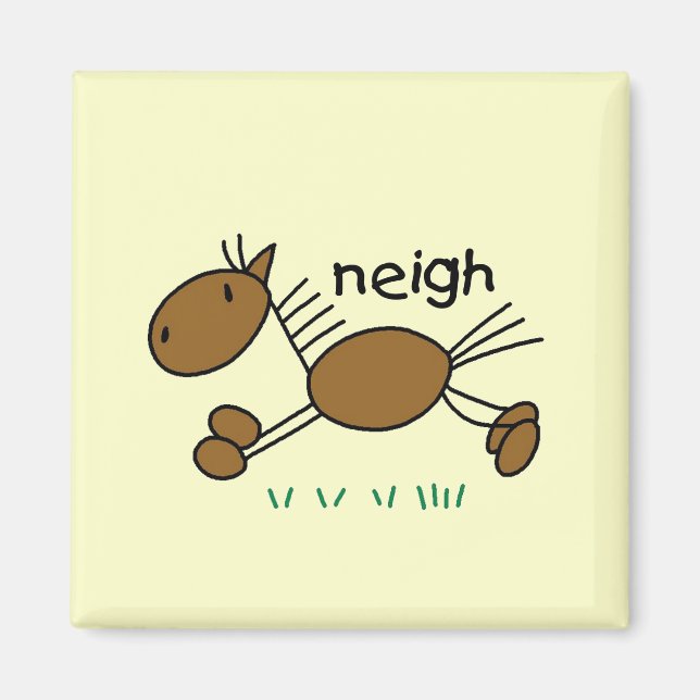 Imán Figura camisetas y regalos del palillo del caballo (Frente)