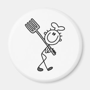 Imán Figura cocinero del palillo con la bifurcación