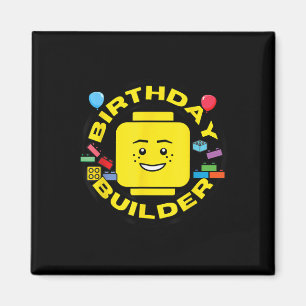Imán Figura de bloques de construcción de cumpleaños de