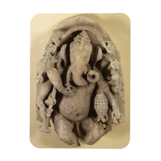 Imán Figura de Ganapati, Dinastía Chandella (arenisca) (Vertical)