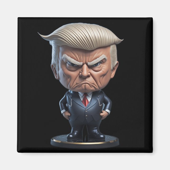 Imán Figura de la caricatura de Donald Trump (Frente)