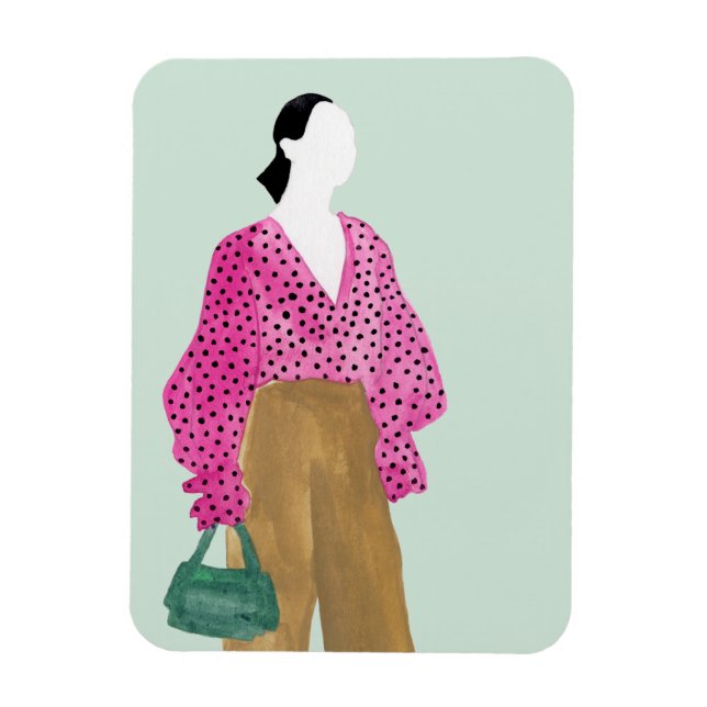 Imán Figura de la moda de pie - Punto Polka superior (Vertical)