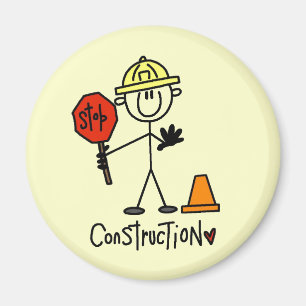 Imán Figura de palito de trabajador de la construcción