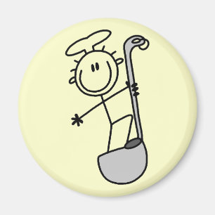 Imán Figura de palitos de chef con cucharón