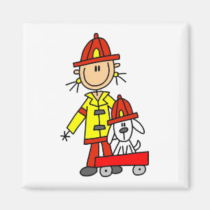 Imán Figura de palo Bombero con dálmata