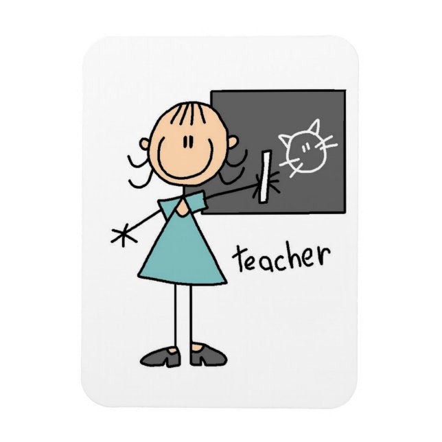 Imán Figura de profesor con palitos (Vertical)