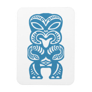 Imán Figura de Tiki Azul Símbolo de Buena Suerte