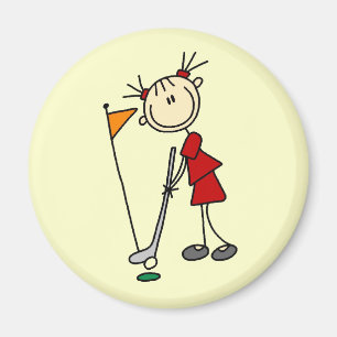 Imán Figura femenina golfista del palillo