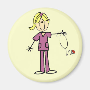 Imán Figura femenina rubia enfermera del palillo