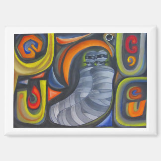 Imán Figura gris y espirales coloridos de Hassan Wahba