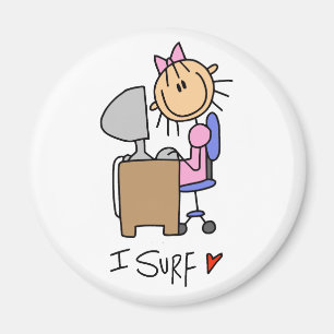 Imán Figura persona que practica surf del palillo de