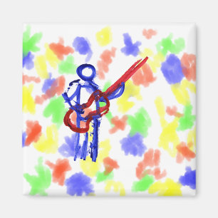 Imán Figura rojo y azul del esquema del bajista