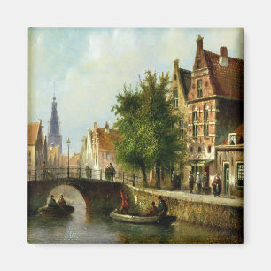 Imán Figuras en un canal, Amsterdam (aceite en el