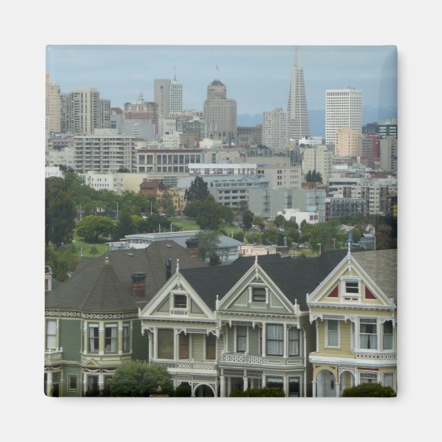 Imán Fila de Tarjetas Postales de San Francisco Fotogra (Frente)