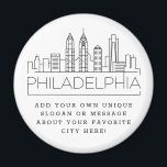 Imán Filadelfia | Mensaje o lema de la ciudad Personali<br><div class="desc">Un único imán que representa la hermosa ciudad de Filadelfia,  Pensilvania. Este llavero presenta un estilizado ilustracion del paisaje único de la ciudad con su nombre bajo. Debajo del nombre de la ciudad hay un lugar para tu lema único o declaración sobre tu ciudad favorita.</div>