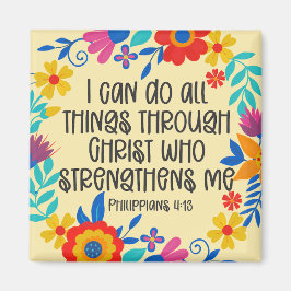 Imán Filipinas 4:13 Biblia Escritura Folk Art Floral