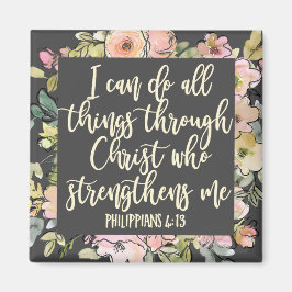 Imán Filipinas 4:13 Biblia Verse Bonito Pastel Floral