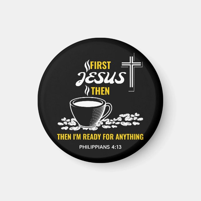 Imán Filipinas 4:13 Jesús Coffee Lover (Frente)