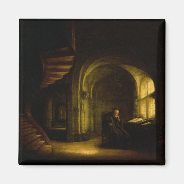 Imán Filósofo con un libro abierto, 1625-7 (aceite en e (Frente)