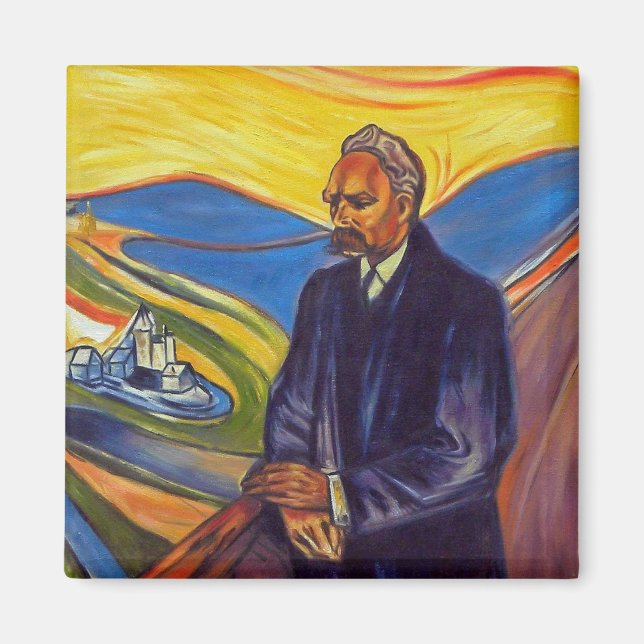 Imán Filósofo Friedrich Nietzsche (por Edvard Munch) (Frente)