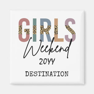 Imán Fin de semana de chicas estampado de guepardo esca