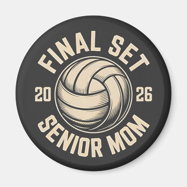 Imán Final Set Senior Mom 2026 Graduation Volleyball (Frente)