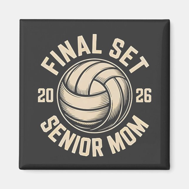 Imán Final Set Senior Mom 2026 Graduation Volleyball (Frente)