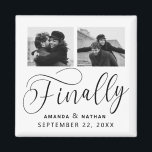 Imán Finalmente Boda Minimalista 2 Foto Guardar la fech<br><div class="desc">Ha merecido la pena esperar y ahora está listo para enviar por fin sus fechas guardadas! Estas bodas minimalistas ahorran a los imanes de fecha son perfectamente simples pero a la vez super modernos. Personaliza fácilmente el diseño añadiendo tus propias fotos, nombres y fecha de boda. Se pueden encontrar elementos...</div>