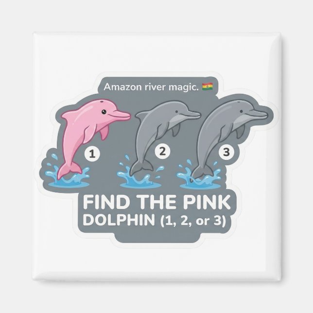 Imán Find the Pink Dolphin Animal World Quest for Toddl (Frente)