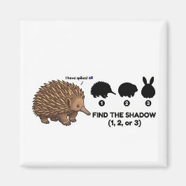 Imán Find The Shadow: Cute Echidna Australia Animal Gam