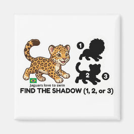 Imán Find The Shadow: Cute Jaguar Brazil Animal Game