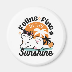Imán Fino felino a la luz del sol - Gato tropical relaj
