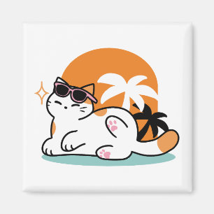 Imán Fino felino a la luz del sol - Gato tropical relaj