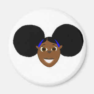 Imán ¡Fino, personaje de caricatura de un Chica african