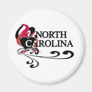 Imán Fire Heart North Carolina